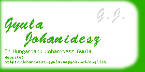 gyula johanidesz business card